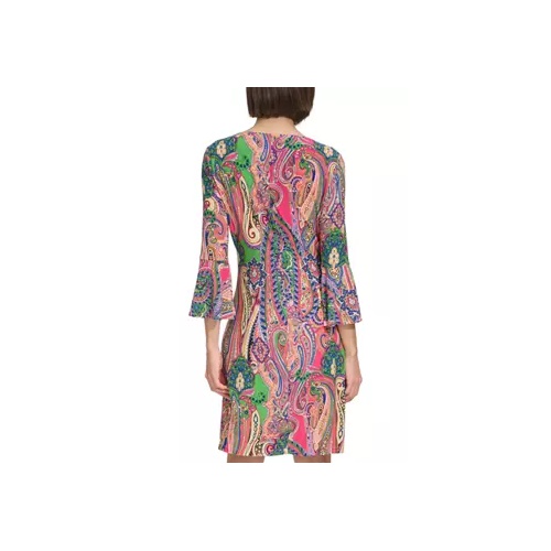 타미힐피거 Womens 3/4 Bell Sleeve Jaipur Paisley Shift