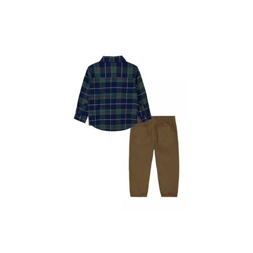 타미힐피거 Boys 4-7 Plaid Printed Woven Set