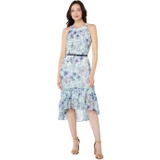 Tommy Hilfiger Hydrangea Sketch High-Low Halter Neck Dress