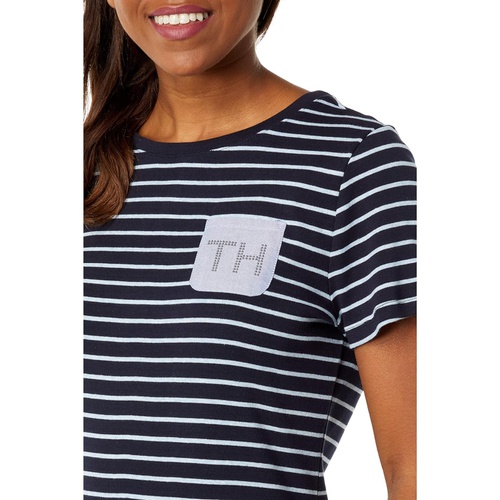타미힐피거 Tommy Hilfiger Stripe Tee Dress with Pocket