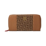 Tommy Hilfiger Antonella II Zip Around Wallet Square Monogram Jacquard