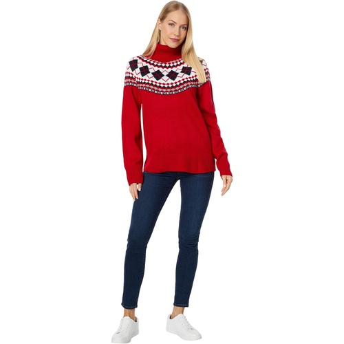 타미힐피거 Tommy Hilfiger Argyle Fair Isle Turtleneck Sweater