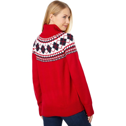 타미힐피거 Tommy Hilfiger Argyle Fair Isle Turtleneck Sweater