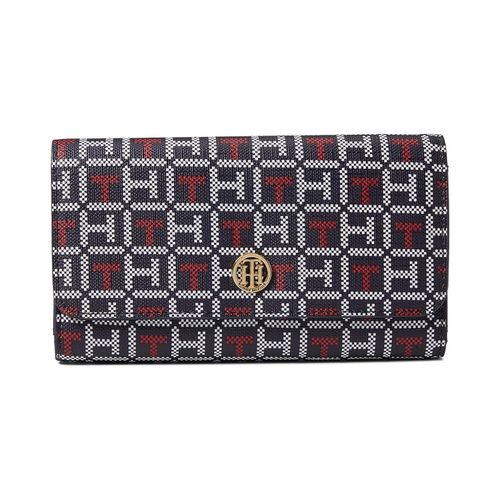 타미힐피거 Tommy Hilfiger Cece II Flap Continental Wallet Coated Square Monogram