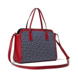 Tommy Hilfiger Liv II Convertible Satchel Square Monogram Jacquard