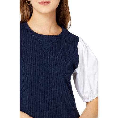 타미힐피거 Tommy Hilfiger Mix Media Puff Sleeve Top