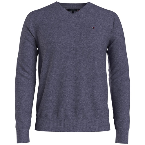 타미힐피거 Mens Essential Solid V-Neck Sweater