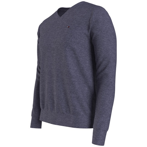 타미힐피거 Mens Essential Solid V-Neck Sweater