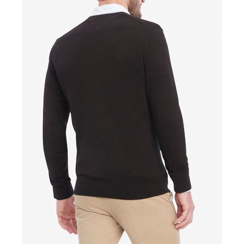 타미힐피거 Mens Essential Solid V-Neck Sweater