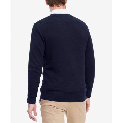 타미힐피거 Mens Essential Solid V-Neck Sweater