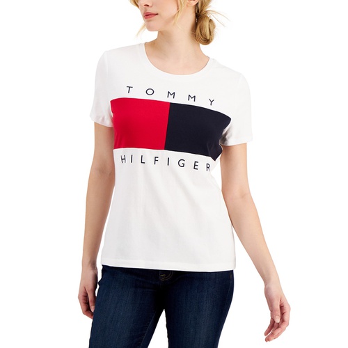 타미힐피거 Womens Big Flag Logo T-Shirt