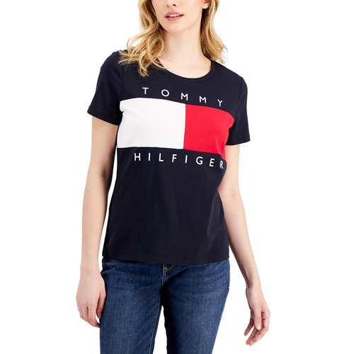 타미힐피거 Womens Big Flag Logo T-Shirt