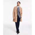 Mens Addison Wool-Blend Trim Fit Overcoat