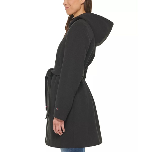 타미힐피거 Womens Belted Hooded Coat