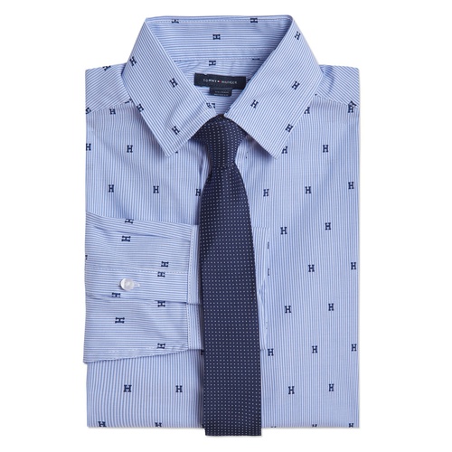타미힐피거 2-Pc. All-Over Dot Print Shirt & Tie Set Big Boys