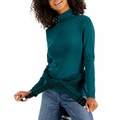 Womens Long Sleeve Cotton Turtleneck Top