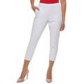 Womens Cropped Elastic-Back Sloane Ankle Pants