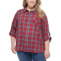 Plus Size Plaid Utility Shirt