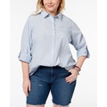 Plus Size Cotton Utility Shirt