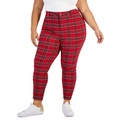 Plus Size Millennium Plaid Skinny Ankle Pants