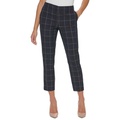 Womens Mid-Rise Plaid Ankle Pants