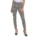 Womens Plaid Stretch Pull-On Pants