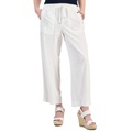 Womens Elastic-Waist Ankle Pants