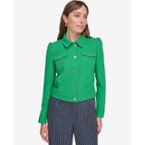 Womens Long-Sleeve Button-Front Jacket