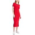 Womens Ribbed Midi Dress