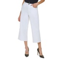 Womens Mid-Rise Wide-Leg Capri Pants