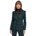 Womens Plaid Two-Button Blazer