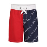 Big Boys All-Over Print Color Block Swim Trunk