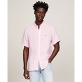 Mens Regular-Fit Linen Short-Sleeve Shirt