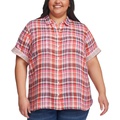 Plus Size Double Cloth Camp Shirt