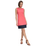 Petite Color-Blocked Boat-Neck Dress