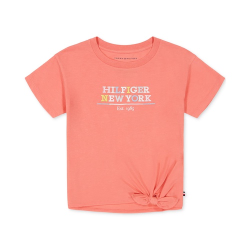타미힐피거 Toddler Girls Tie-Front Logo Graphic T-Shirt