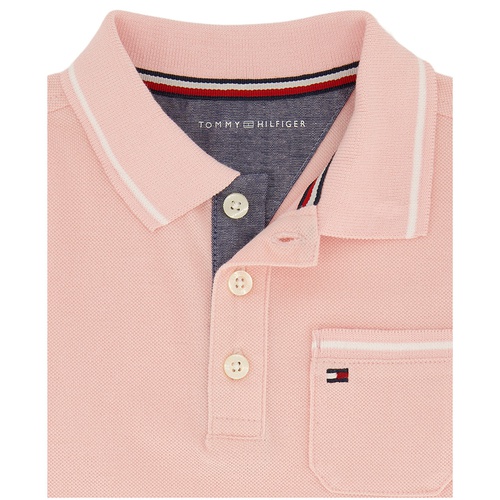타미힐피거 Toddler Boys Pink Pique Polo Shirt Prewashed Oxford Shorts