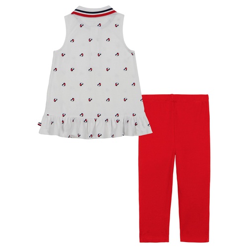 타미힐피거 Little Girls Logo-Print Pique Polo Tunic & Capri Leggings 2 Piece Set