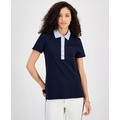 Womens Contrast Trim Polo Shirt