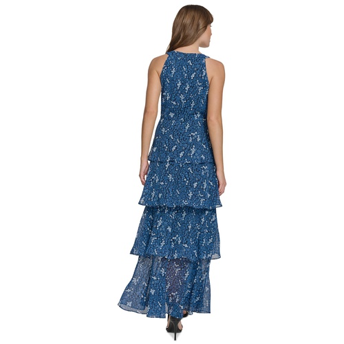 타미힐피거 Womens Floral-Print Tiered Maxi Dress