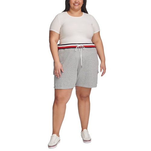 타미힐피거 Plus Size Global Waistband Pull-On Shorts