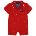 Baby Boys Printed Pique Knit Polo Romper