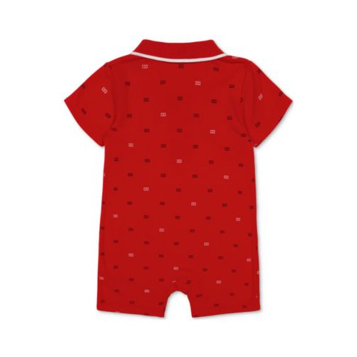 타미힐피거 Baby Boys Printed Pique Knit Polo Romper