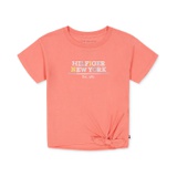 Little Girls Tie-Front Logo Graphic T-Shirt