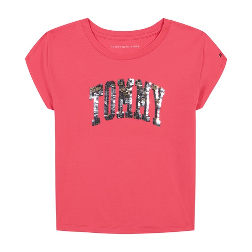 타미힐피거 Big Girls Arch Flip-Sequin Cotton Graphic T-Shirt