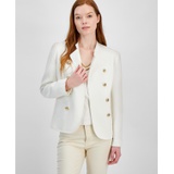Womens Stand Collar Open-Front Jacket
