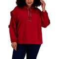 Plus Size Ruffled-Sleeve Hoodie