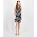 Womens Dot-Print Tie V-Neck Mini Dress