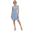 Womens Printed Fit & Flare Dress