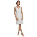 Womens Fringe-Trim Sheath Dress